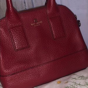 KATE SPADE RED LEATHER SATCHEL BAG